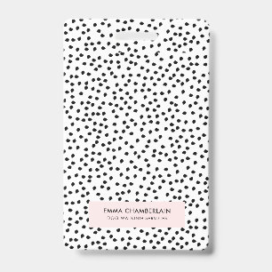 Minimalist Dalmatian Spots Simple Modern Cute ID Badge