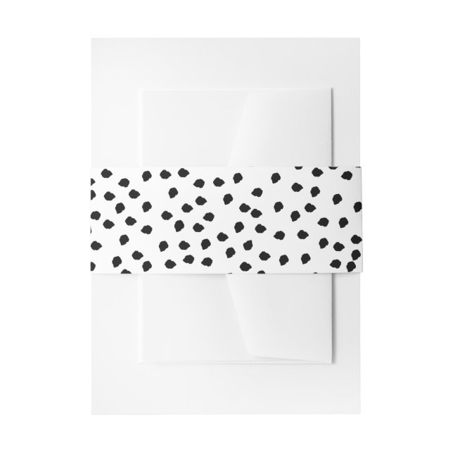 Minimalist Dalmatian Spots Simple Modern Cute Invitation Belly Band (Front Example)