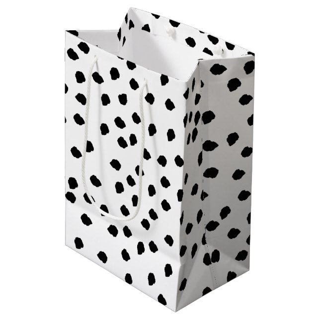 Minimalist Dalmatian Spots Simple Modern Cute Medium Gift Bag (Front Angled)