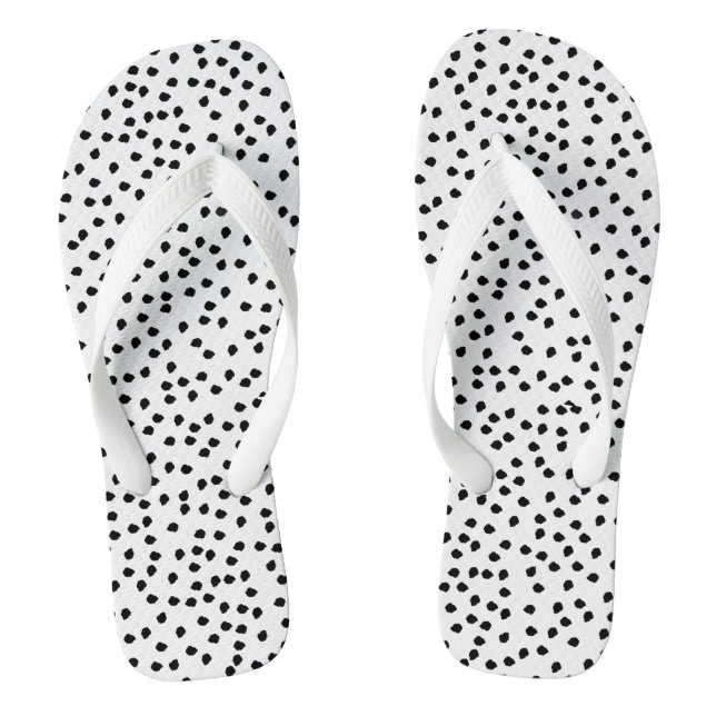 Minimalist Dalmatian Spots Simple Modern Cute Thongs (Footbed)