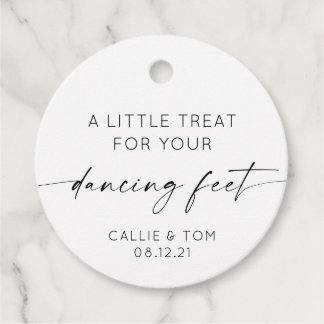 Minimalist Dancing Feet Flip Flop Wedding Favour Tags