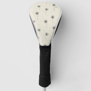 Minimalist Dandelion Seed Pattern Beige (2) Golf Head Cover
