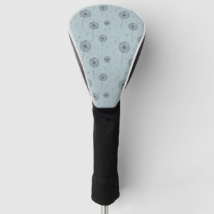 Minimalist Dandelion Seed Pattern Blue (1) Golf Head Cover