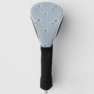 Minimalist Dandelion Seed Pattern Blue (3) Golf Head Cover