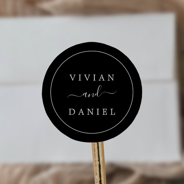 Minimalist Dark Black Wedding Envelope Seals (Creator Uploaded)