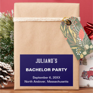 Minimalist Dark Blue Bachelor Party Sticker