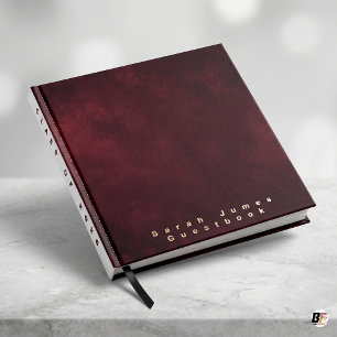 Minimalist Dark Burgundy Class of 2026 Graduation Guest Book