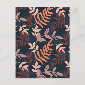 Minimalist dark floral holiday postcard