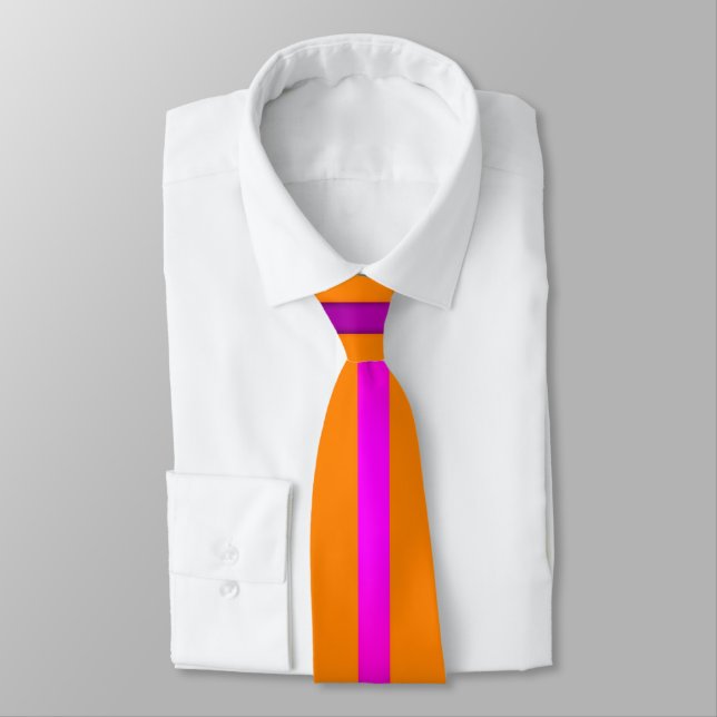 Minimalist Dark Gold with Purple Stripe Tie (Tied)