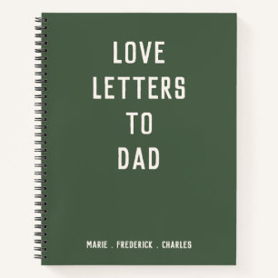Minimalist Dark Green Father's Day Personalised Notebook
