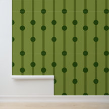Minimalist Dark Green Geometric Dots and Stripes