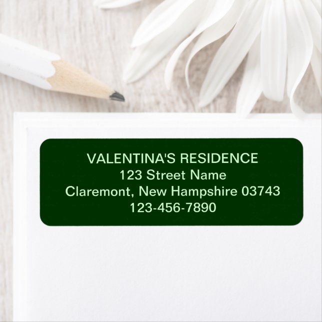 Minimalist Dark Green Wedding Return Address Label (Insitu)