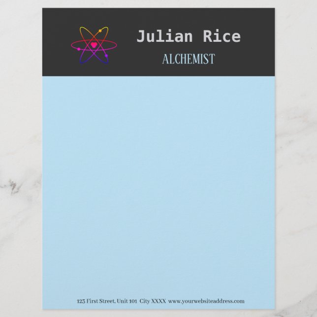 Minimalist dark grey custom letterhead (Front)
