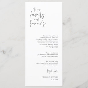 Minimalist Dark Grey, Place Setting Thank You Card
