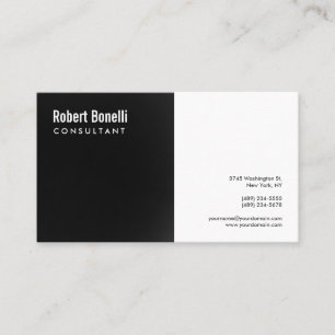 Minimalist Dark Grey White Modern Custom Business Card