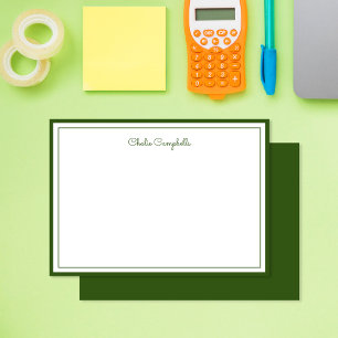Minimalist dark olive green, 2 Borders, signature Card