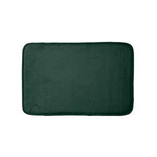 Minimalist dark pine green solid plain elegant bath mat