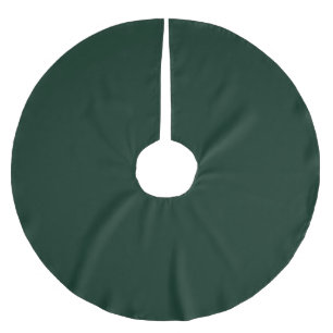 Minimalist dark pine green solid plain elegant brushed polyester tree skirt