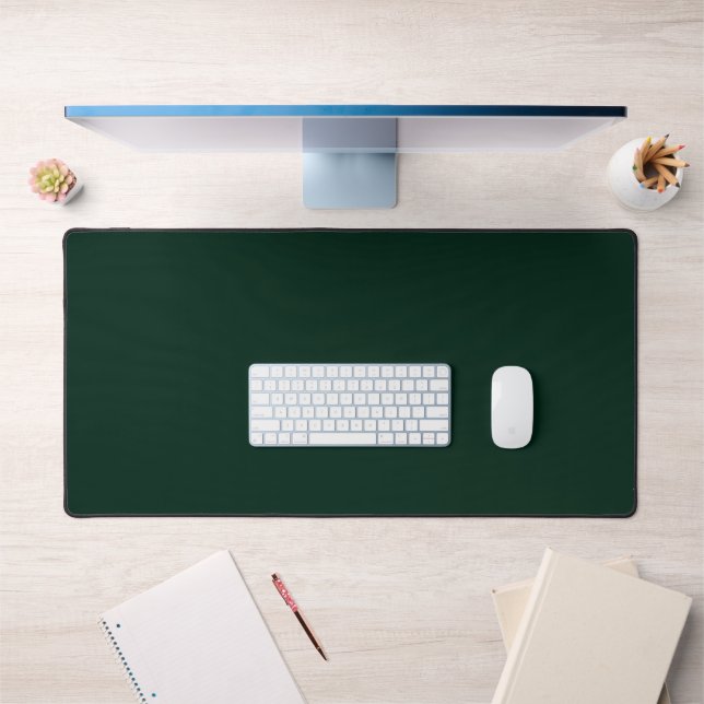 Minimalist dark pine green solid plain elegant desk mat (Office 1)