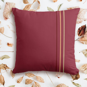 Minimalist Dark Red Autumnal Cushion