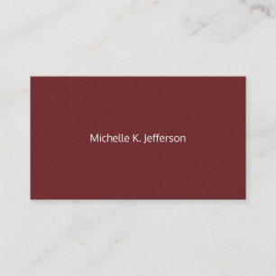 Minimalist Dark Red Business Card