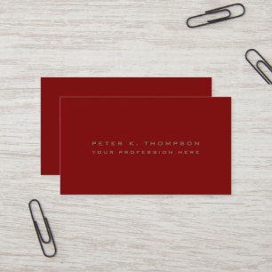 Minimalist dark red masculine business card