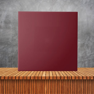 Minimalist Dark Red  Plain Solid Colour Ceramic Tile