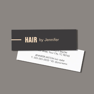 Minimalist Dark Rose Hair Stylist  Mini Business Card