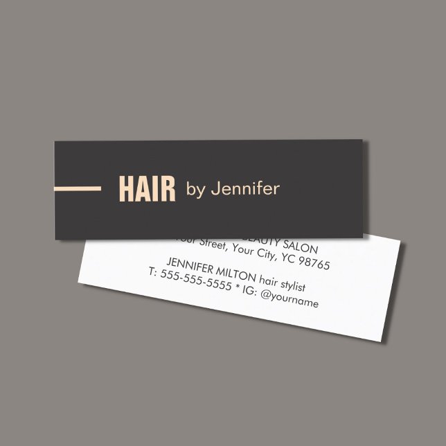 Minimalist Dark Rose Hair Stylist  Mini Business Card (Creator Uploaded)