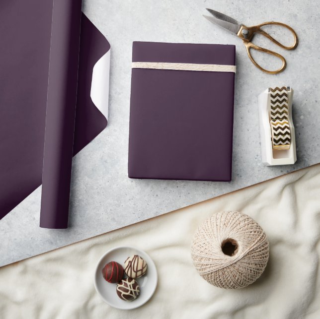 Minimalist Dark Tamarind Violet Purple Solid Plain Wrapping Paper (Crafts)