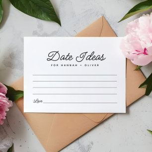 Minimalist Date Night Ideas Wedding Advice Card