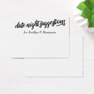 Minimalist Date Night Suggestions Newlywed Cards