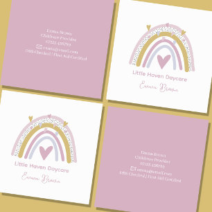 Minimalist Daycare Business Card Professional Ch