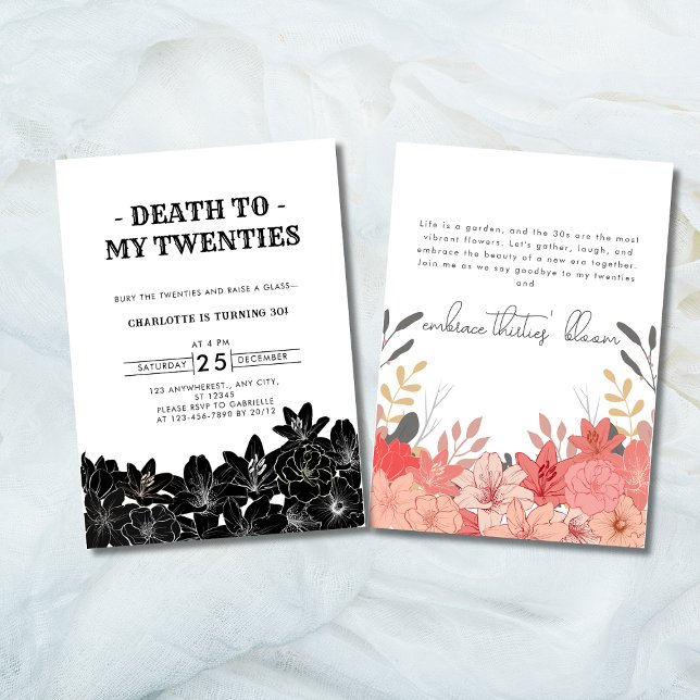 Minimalist Death to My Twenties 30th Birthday Invitation (Minimalist Death to My Twenties 30th Birthday Invitation)