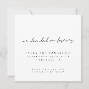 Minimalist Decided on Forever Square Save Date Card