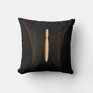 Minimalist decorative pillow with golden butterfly