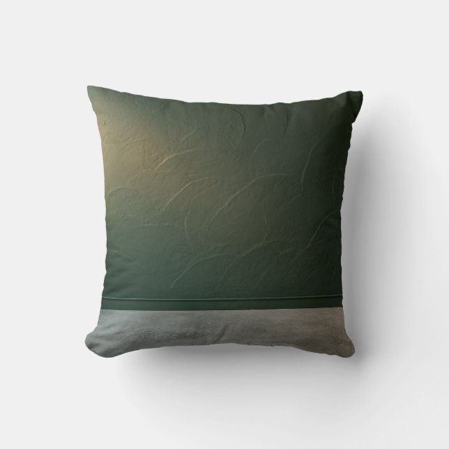 Minimalist Deep Forest Green Plaster Texture Abstr Cushion (Front)