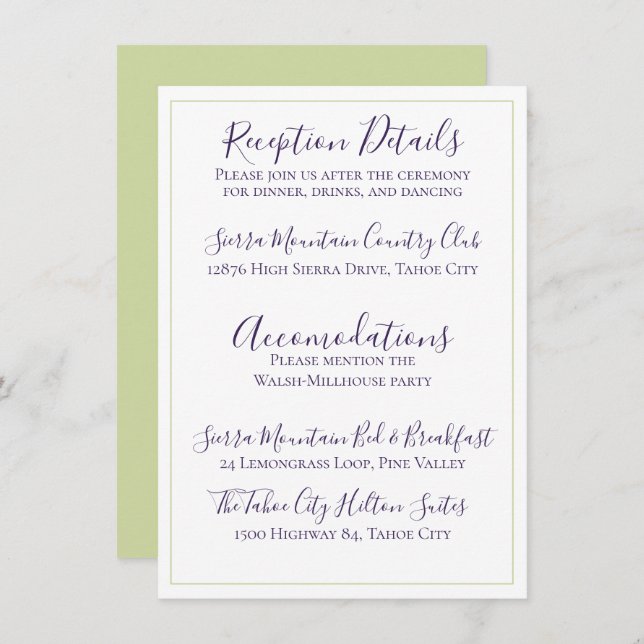 Minimalist Deep Purple Single Tulip Wedding Invitation (Front/Back)