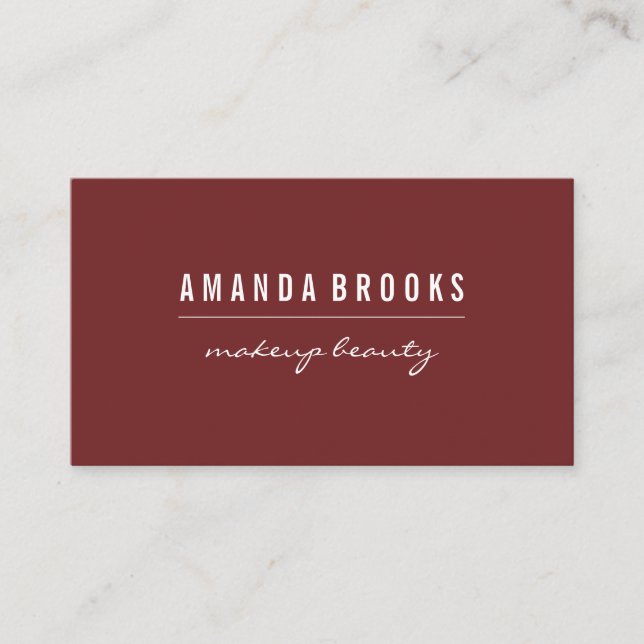 Minimalist Deep Red Business Card (Front)