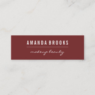 Minimalist Deep Red Mini Business Card