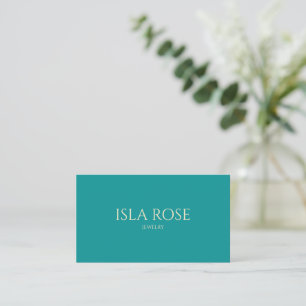 Minimalist Deep Teal & Cream Business Card