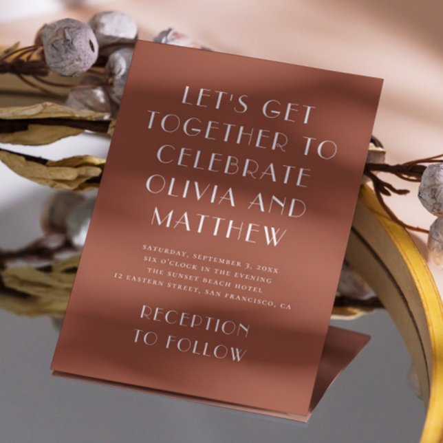 Minimalist Deep Terracotta Fall Wedding | Photo QR Invitation (Creator Uploaded)