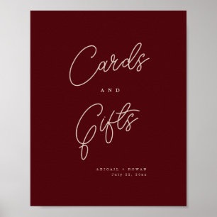 Minimalist Deep Wine Cards and Gifts Sign