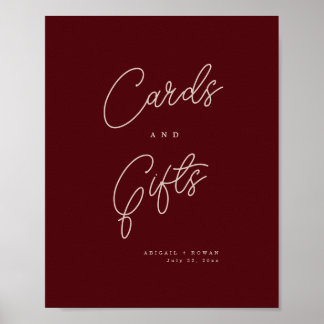 Minimalist Deep Wine Cards and Gifts Sign