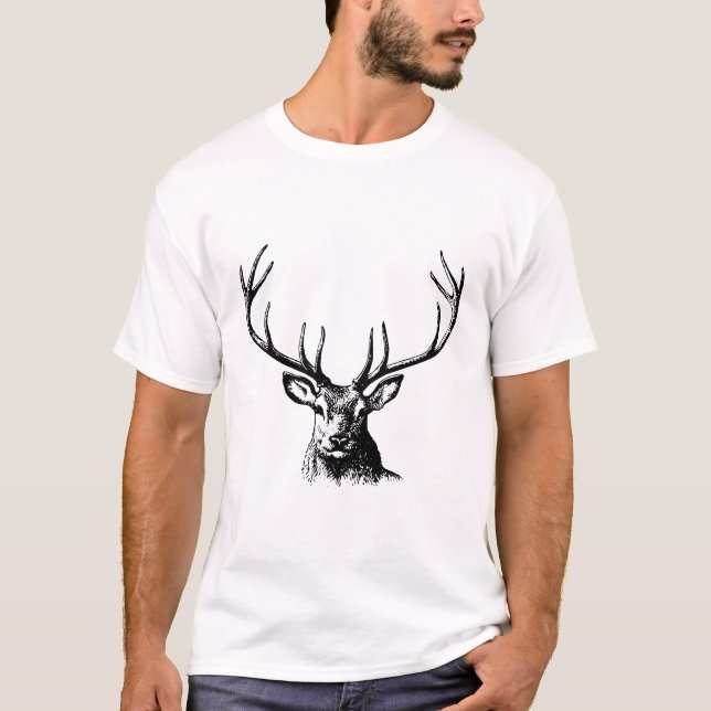 Minimalist Deer drawing  T-Shirt (Front)