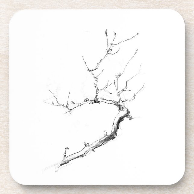 Minimalist Delicate Tree Branch Coaster (Front)