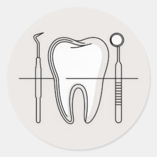 Minimalist Dental Hygienist Classic Round Sticker