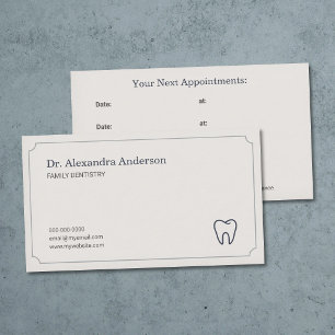 Minimalist Dentist Appointment Card