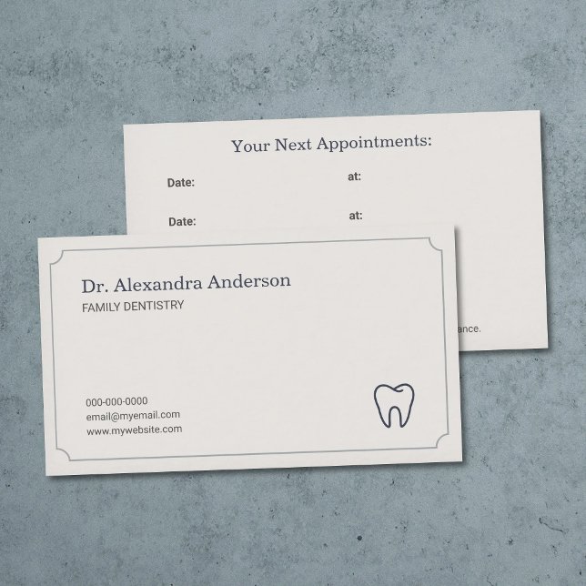 Minimalist Dentist Appointment Card (Minimalist Dentist Appointment Card)