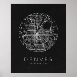Minimalist Denver City Map Poster